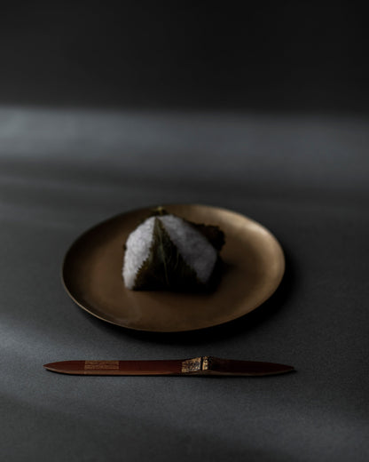 Smoky Bamboo Gold-Decorated Sweet Cutter "Yubhoshi" #14