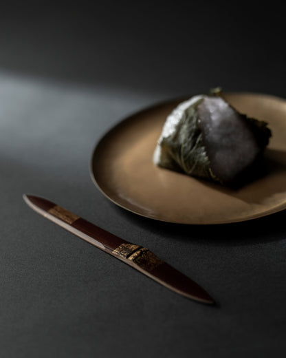 Smoky Bamboo Gold-Decorated Sweet Cutter "Yubhoshi" #14