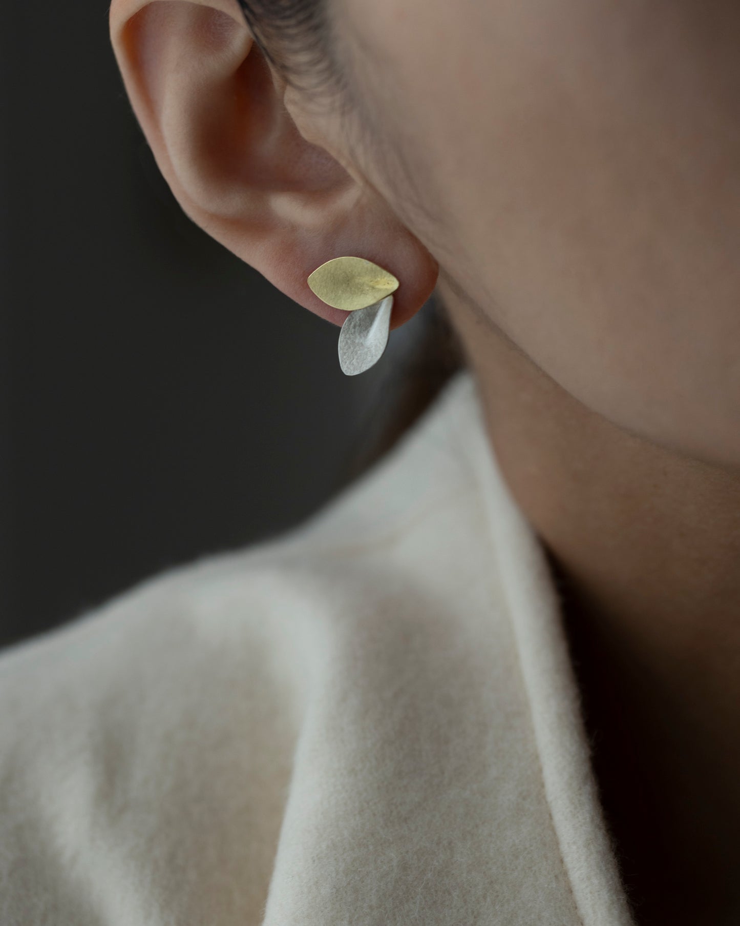 leaf small combi earrings