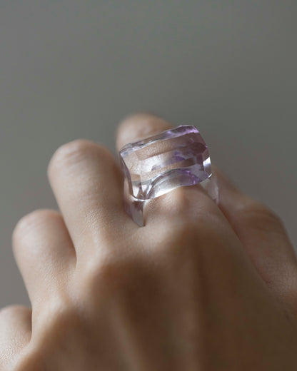 Amethyst emerald cut ring