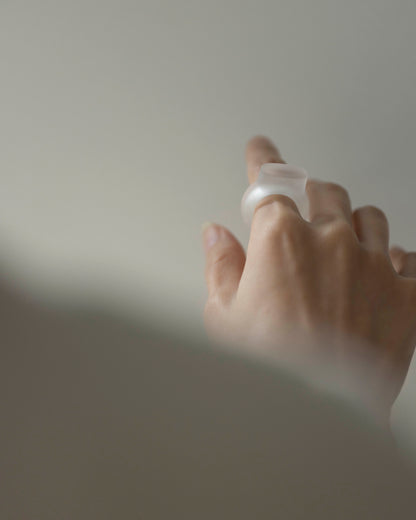 Rock crystal oval shape ring