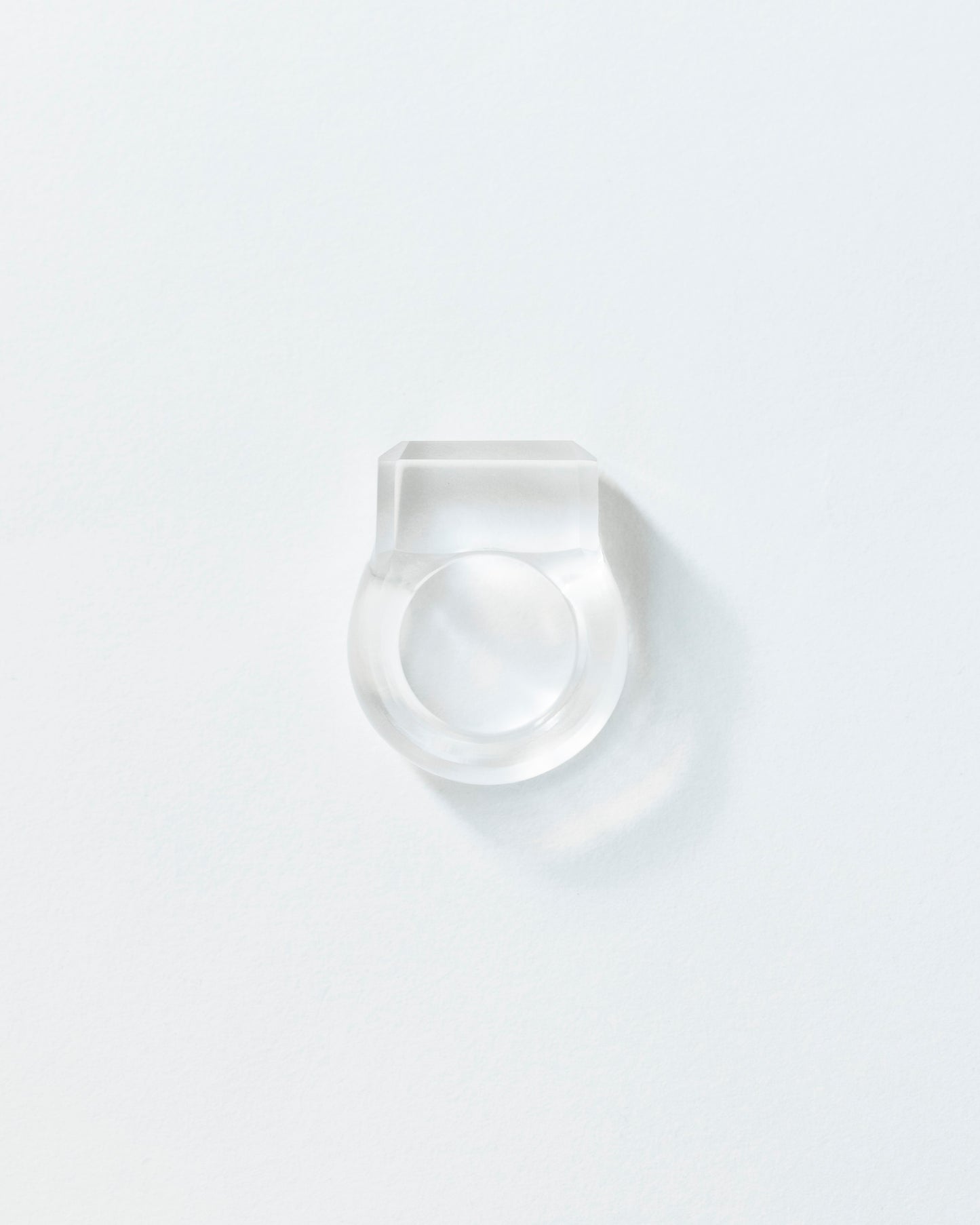 Rock crystal emerald cut ring