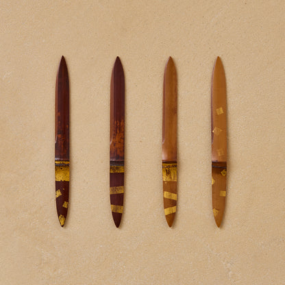 Smoky Bamboo Gold-Decorated Sweet Cutter "Yuuhoshi" #13